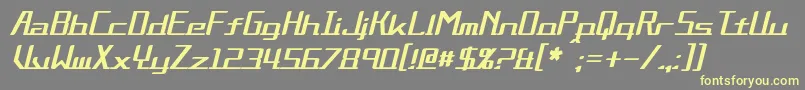 フォントAlternationItalic – 黄色のフォント、灰色の背景