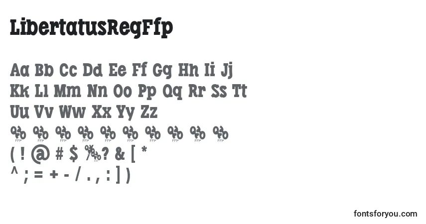 Fuente LibertatusRegFfp - alfabeto, números, caracteres especiales