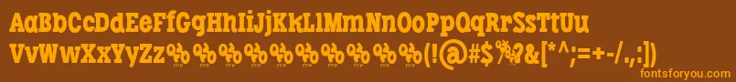 LibertatusRegFfp Font – Orange Fonts on Brown Background