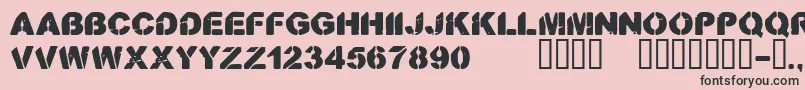CfstenciloramastampRegular Font – Black Fonts on Pink Background