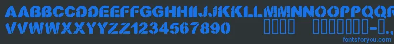 CfstenciloramastampRegular Font – Blue Fonts on Black Background