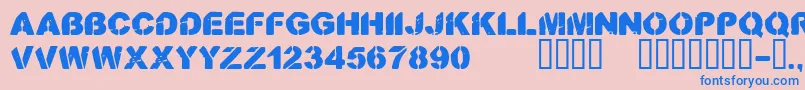 CfstenciloramastampRegular Font – Blue Fonts on Pink Background