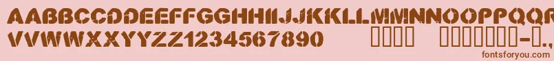 CfstenciloramastampRegular Font – Brown Fonts on Pink Background