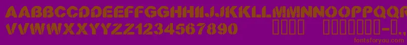 CfstenciloramastampRegular Font – Brown Fonts on Purple Background