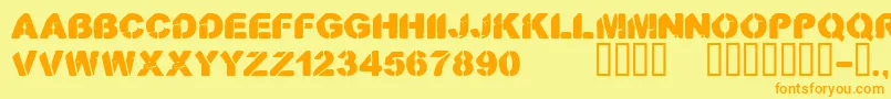 CfstenciloramastampRegular Font – Orange Fonts on Yellow Background