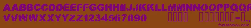 CfstenciloramastampRegular Font – Purple Fonts on Brown Background