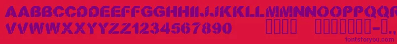 CfstenciloramastampRegular Font – Purple Fonts on Red Background
