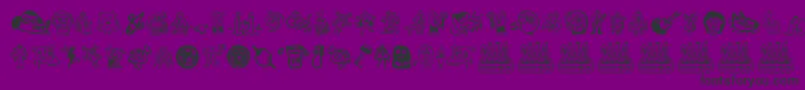 WoodcutterOllaBarrejada-Schriftart – Schwarze Schriften auf violettem Hintergrund