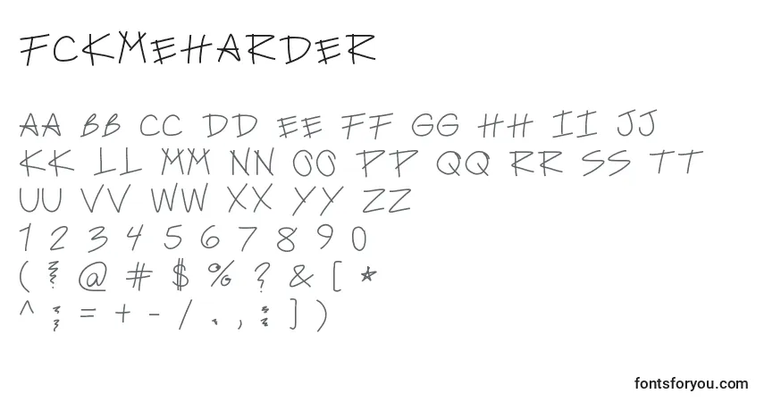 Schriftart FckMeHarder – Alphabet, Zahlen, spezielle Symbole