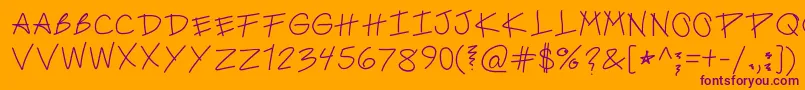 Fonte FckMeHarder – fontes roxas em um fundo laranja