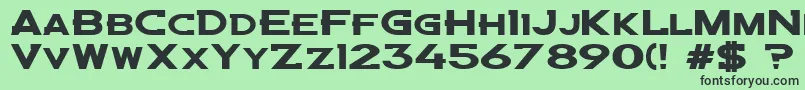 フォントDenbronccust – 緑の背景に黒い文字