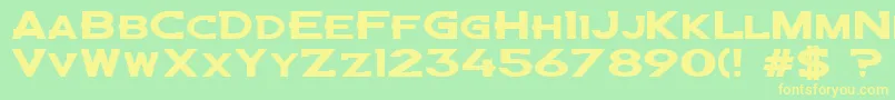 Denbronccust-fontti – keltaiset fontit vihreällä taustalla