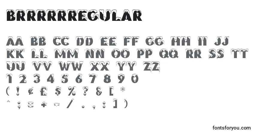 A fonte BrrrrrRegular – alfabeto, números, caracteres especiais