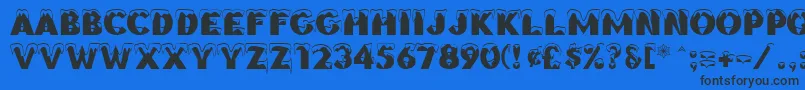 BrrrrrRegular Font – Black Fonts on Blue Background