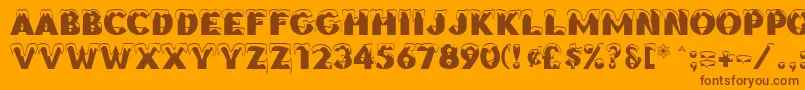 BrrrrrRegular Font – Brown Fonts on Orange Background