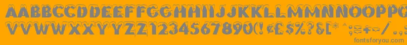 BrrrrrRegular-Schriftart – Graue Schriften auf orangefarbenem Hintergrund