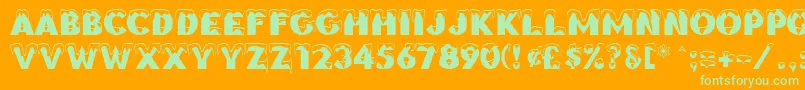 BrrrrrRegular Font – Green Fonts on Orange Background