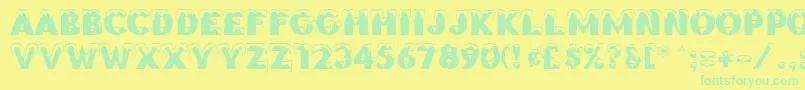 BrrrrrRegular Font – Green Fonts on Yellow Background