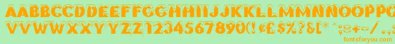 BrrrrrRegular Font – Orange Fonts on Green Background