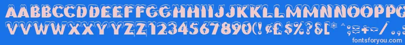 BrrrrrRegular Font – Pink Fonts on Blue Background