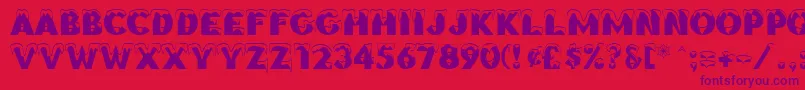 BrrrrrRegular Font – Purple Fonts on Red Background