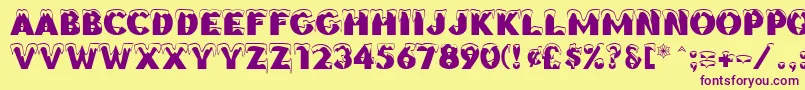 BrrrrrRegular Font – Purple Fonts on Yellow Background