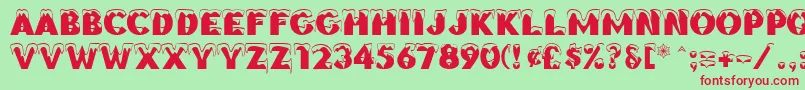 BrrrrrRegular Font – Red Fonts on Green Background