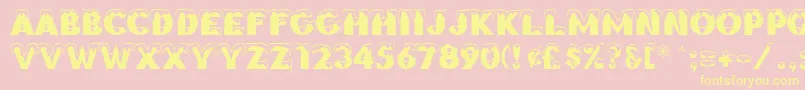 BrrrrrRegular-Schriftart – Gelbe Schriften auf rosa Hintergrund