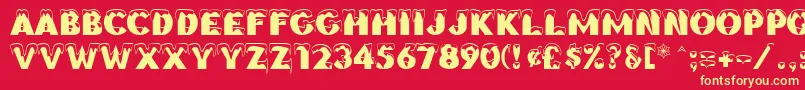 BrrrrrRegular Font – Yellow Fonts on Red Background