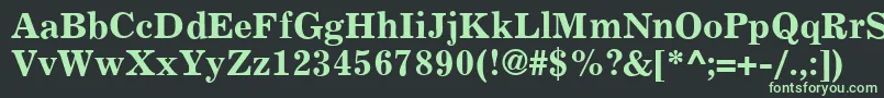 フォントExemplaryBold – 黒い背景に緑の文字