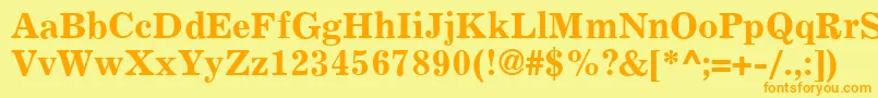 ExemplaryBold Font – Orange Fonts on Yellow Background