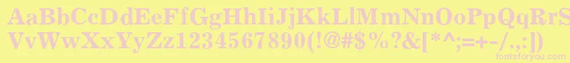 ExemplaryBold-fontti – vaaleanpunaiset fontit keltaisella taustalla