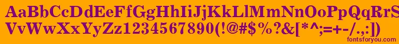 ExemplaryBold-Schriftart – Violette Schriften auf orangefarbenem Hintergrund