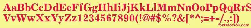 ExemplaryBold-fontti – punaiset fontit keltaisella taustalla