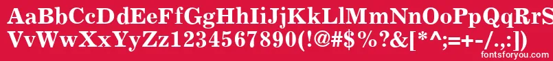 Czcionka ExemplaryBold – białe czcionki na czerwonym tle