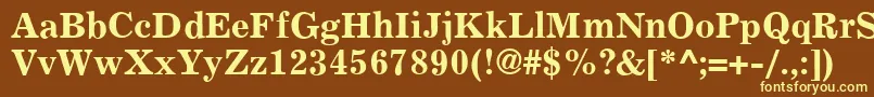 ExemplaryBold-fontti – keltaiset fontit ruskealla taustalla