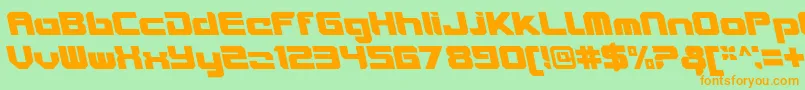 VideotechCloseditalicalt Font – Orange Fonts on Green Background