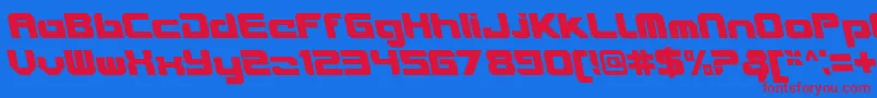 VideotechCloseditalicalt Font – Red Fonts on Blue Background