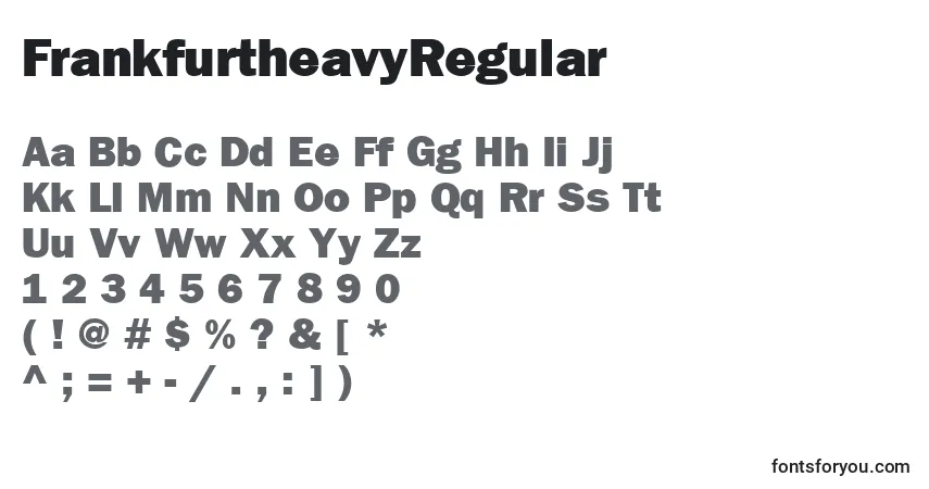Шрифт FrankfurtheavyRegular – алфавит, цифры, специальные символы
