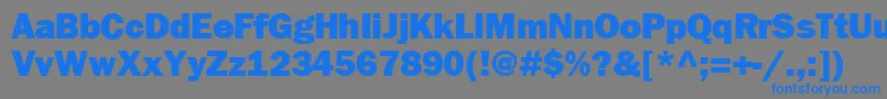 FrankfurtheavyRegular Font – Blue Fonts on Gray Background