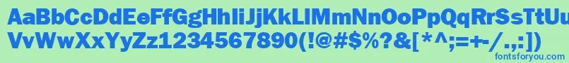 FrankfurtheavyRegular Font – Blue Fonts on Green Background