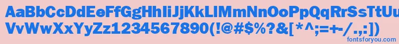 FrankfurtheavyRegular Font – Blue Fonts on Pink Background
