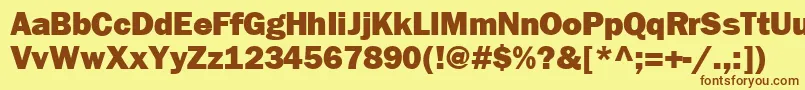 FrankfurtheavyRegular Font – Brown Fonts on Yellow Background