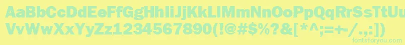 FrankfurtheavyRegular Font – Green Fonts on Yellow Background