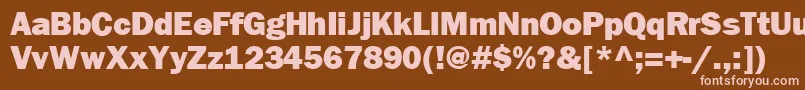FrankfurtheavyRegular Font – Pink Fonts on Brown Background