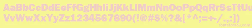 FrankfurtheavyRegular Font – Pink Fonts on Yellow Background