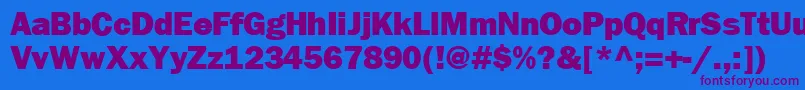 FrankfurtheavyRegular Font – Purple Fonts on Blue Background