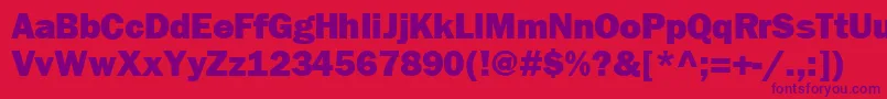 FrankfurtheavyRegular Font – Purple Fonts on Red Background