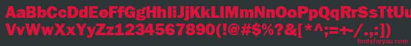 FrankfurtheavyRegular Font – Red Fonts on Black Background