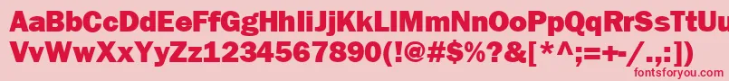 FrankfurtheavyRegular Font – Red Fonts on Pink Background